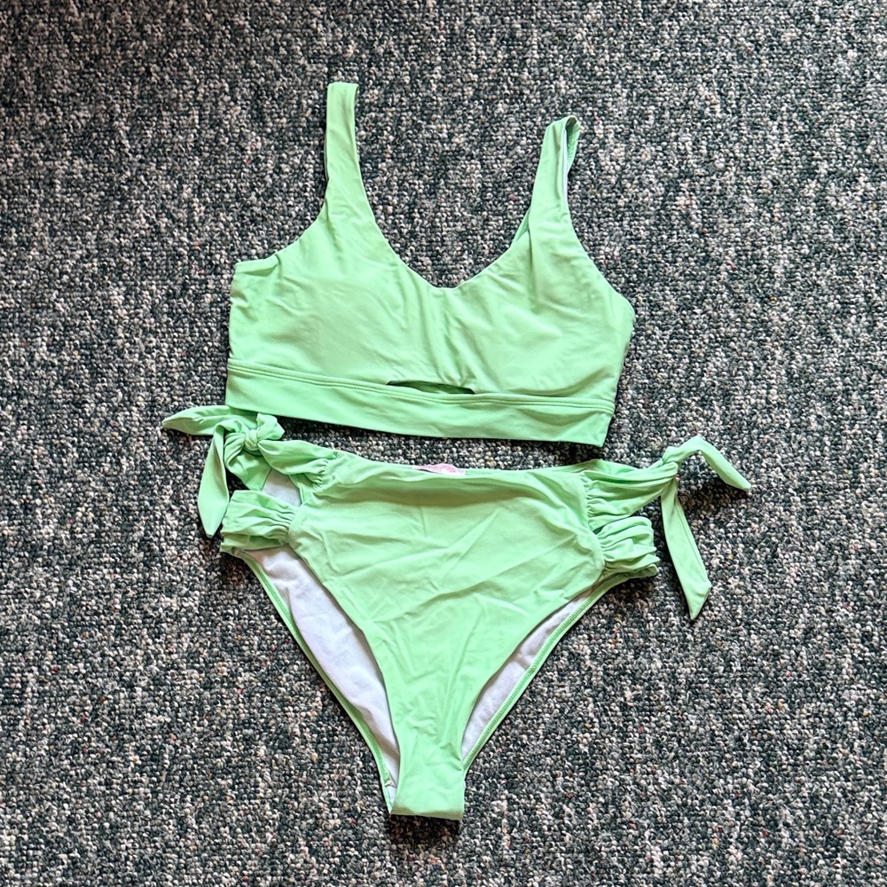 Pink Lily Lime Bikini Set